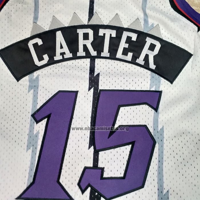 Camiseta Toronto Raptors Vince Carter NO 15 Mitchell & Ness 1998-99 Blanco